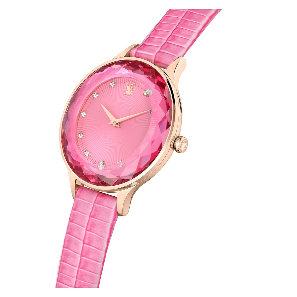 Octea Nova watch Swiss Made, Leather strap, Pink, Rose gold-tone finish - Shukha Online Store