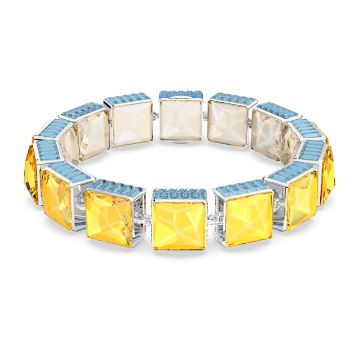 Orbita bracelet Square cut, Multicolored, Rhodium plated - Shukha Online Store