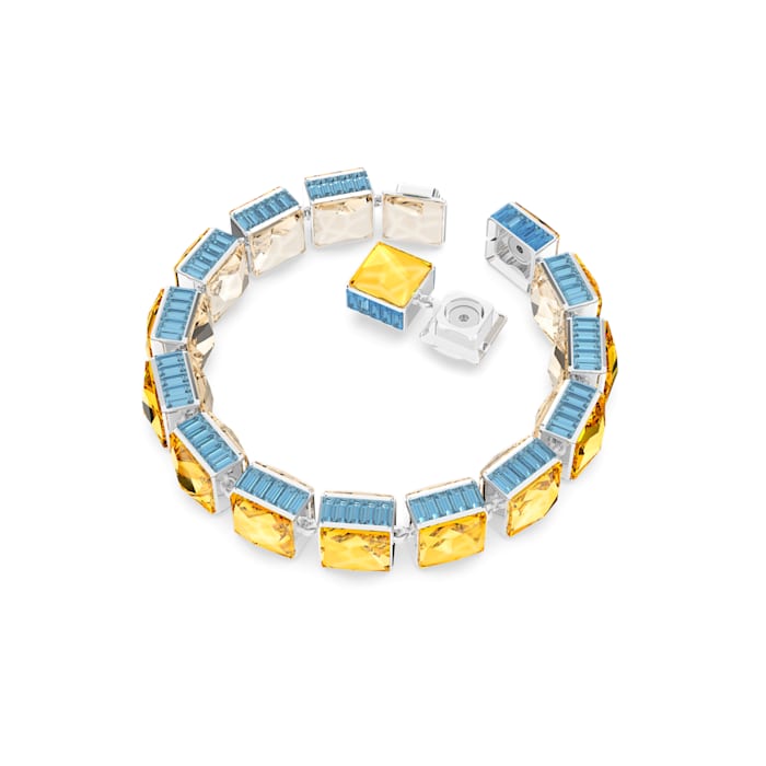 Orbita bracelet Square cut, Multicolored, Rhodium plated - Shukha Online Store