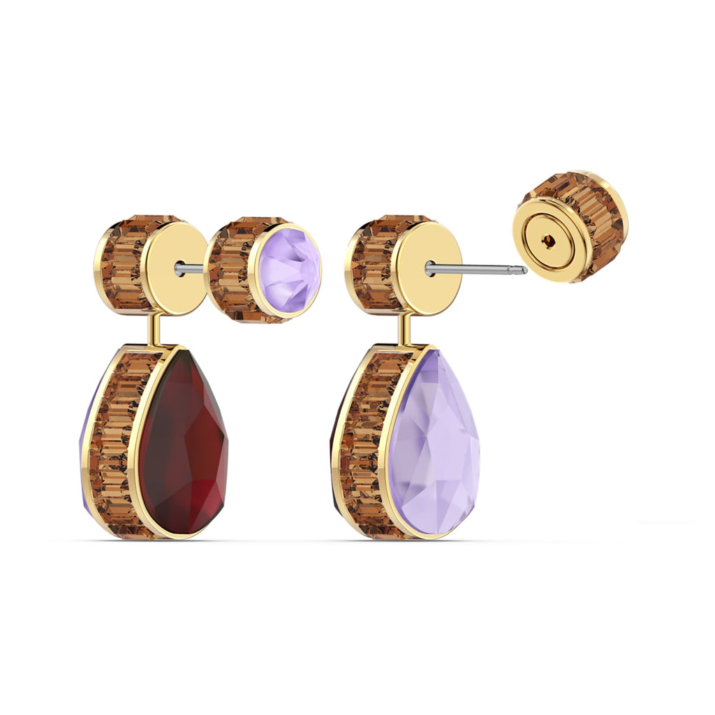 Orbita earrings Asymmetrical, Drop cut crystals, White, Gold-tone plated - Shukha Online Store
