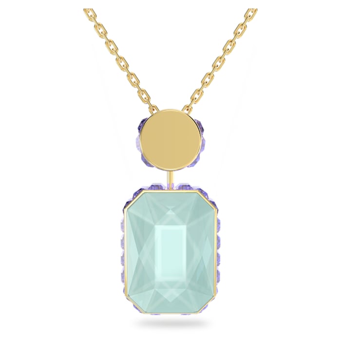 Orbita necklace Octagon cut, Small, Multicolored, Gold-tone plated - Shukha Online Store