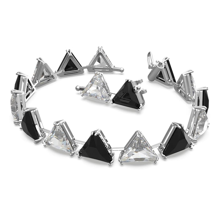 Ortyx bracelet Triangle cut, Black, Rhodium plated - Shukha Online Store