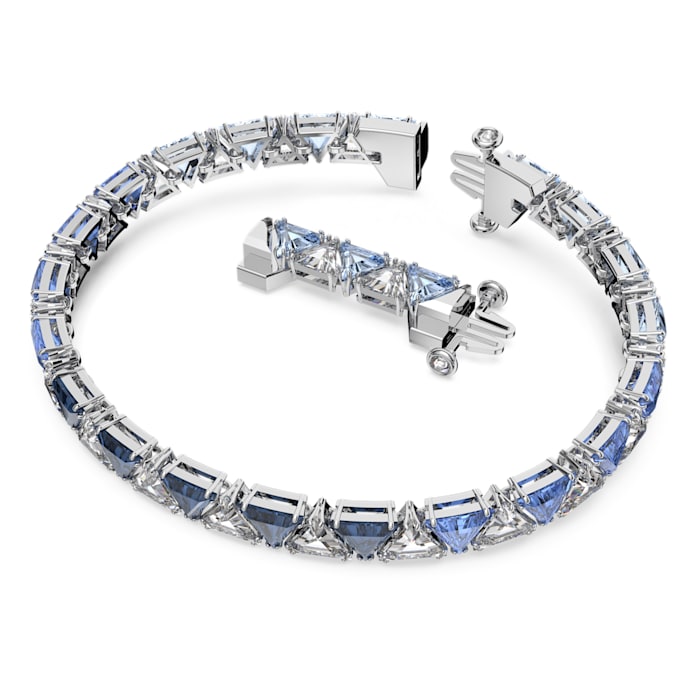 Ortyx bracelet Triangle cut, Blue, Rhodium plated - Shukha Online Store