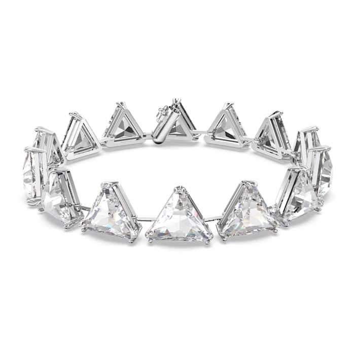Ortyx bracelet Triangle cut, White, Rhodium plated - Shukha Online Store