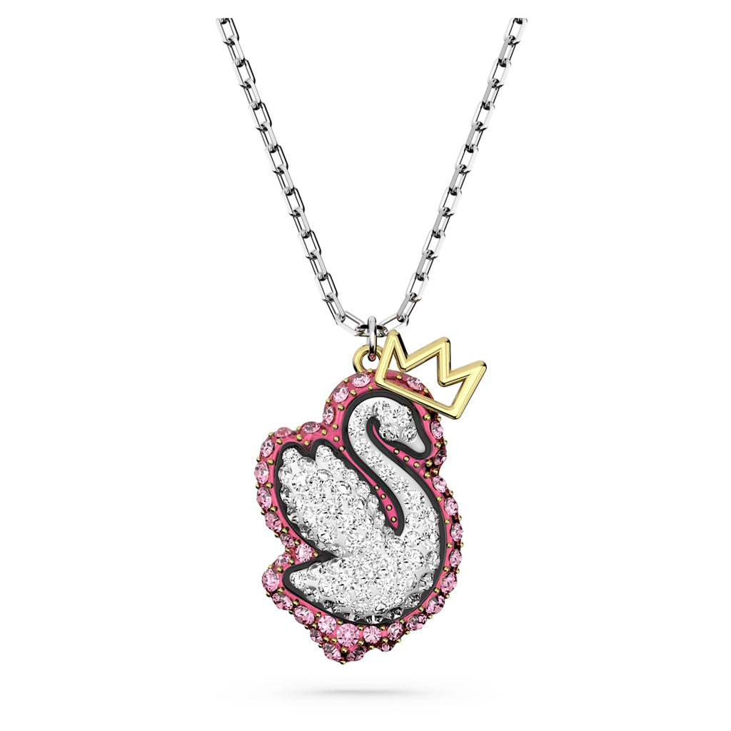 Pop Swan pendant Swan, Pink, Rhodium plated - Shukha Online Store