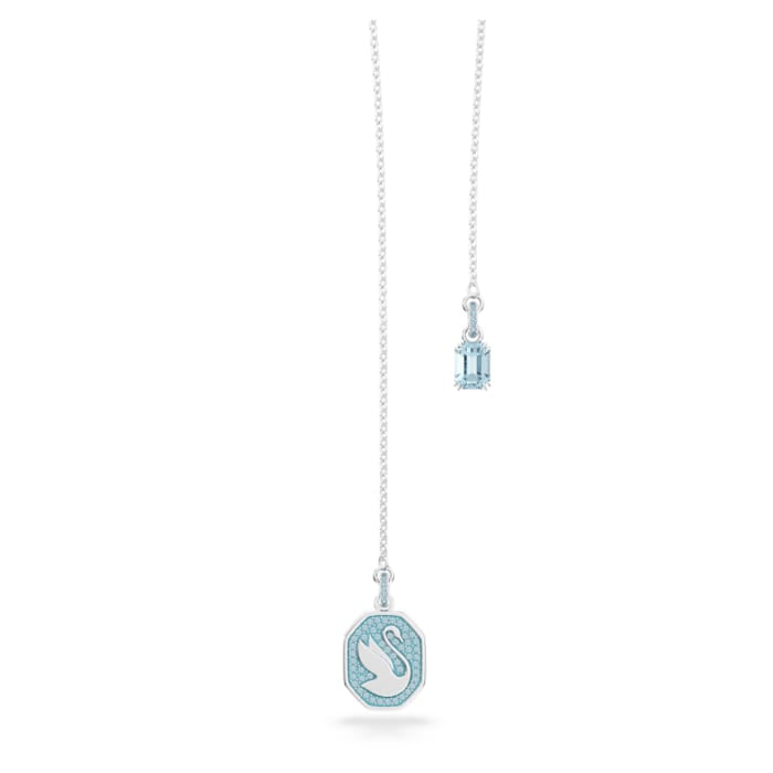 Signum Y necklace Swan, Blue, Rhodium plated - Shukha Online Store