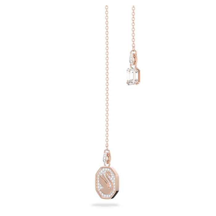 Signum Y necklace Swan, White, Rose gold-tone plated - Shukha Online Store