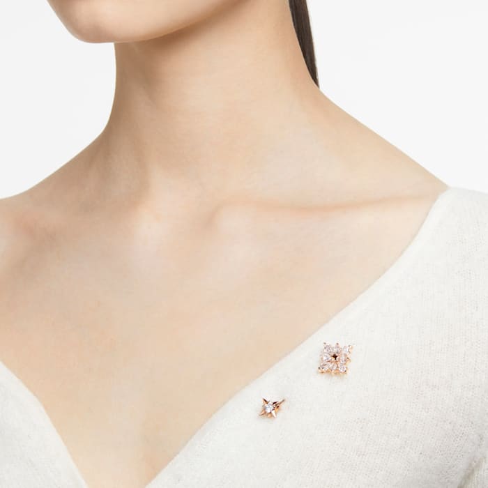 Stella brooch Kite cut, Star, White, Rose gold-tone plated - Shukha Online Store