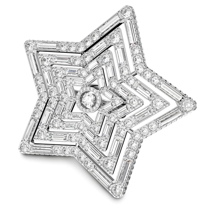 Stella ring Star, Large, White, Rhodium plated - Shukha Online Store