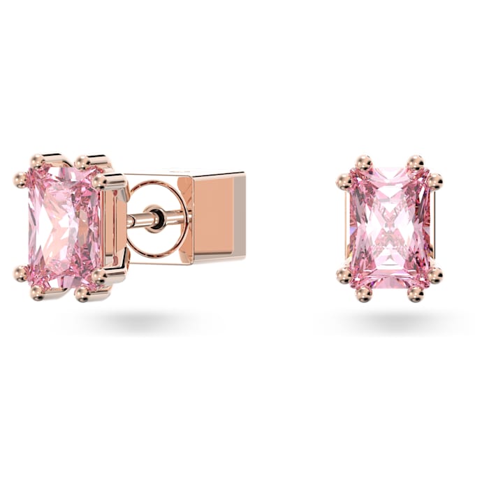 Stilla stud earrings Cushion cut, Pink, Rose gold-tone plated - Shukha Online Store