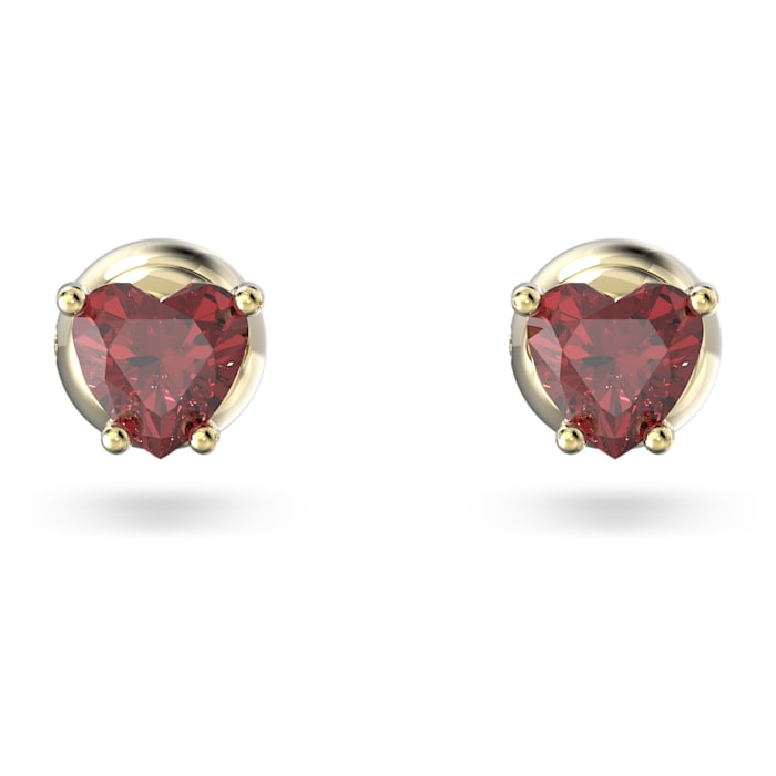 Stilla stud earrings Heart, Red, Gold-tone plated - Shukha Online Store
