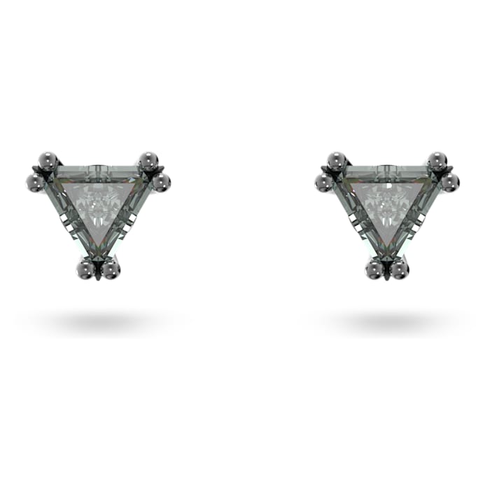 Stilla stud earrings Triangle cut, Gray, Ruthenium plated - Shukha Online Store