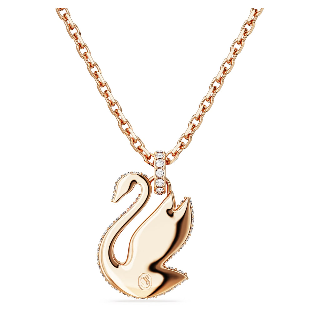 Iconic Swan pendant Swan, Medium, Pink, Rose gold-tone plated - Shukha Online Store