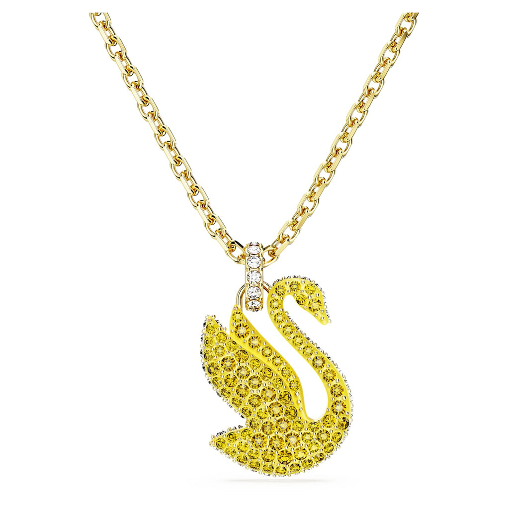 Iconic Swan pendant Swan, Medium, Yellow, Gold-tone plated - Shukha Online Store