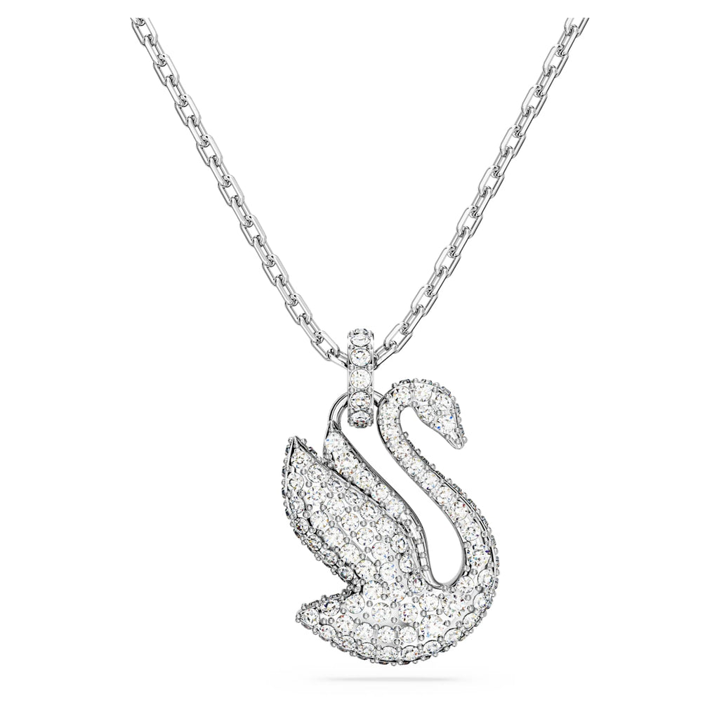 Iconic Swan pendant Swan, Small, White, Rhodium plated - Shukha Online Store