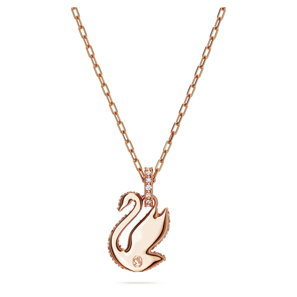 Iconic Swan pendant Swan, Small, White, Rose gold-tone plated - Shukha Online Store