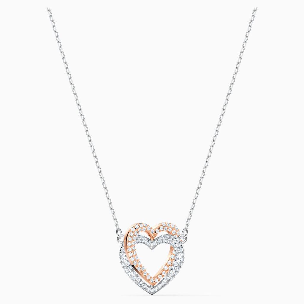 Infinity necklace Heart, White, Mixed metal finish - Shukha Online Store