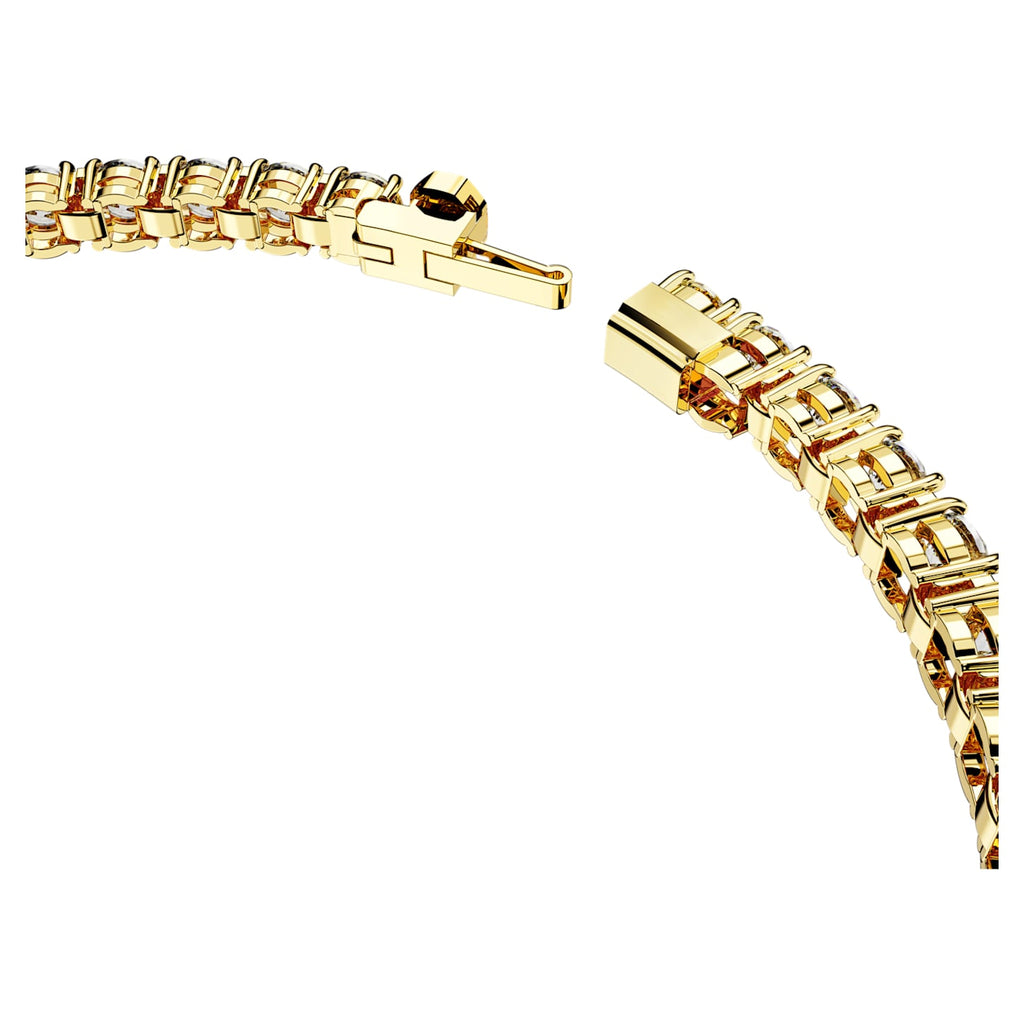 Matrix Tennis bracelet Round cut, White, Gold-tone plated