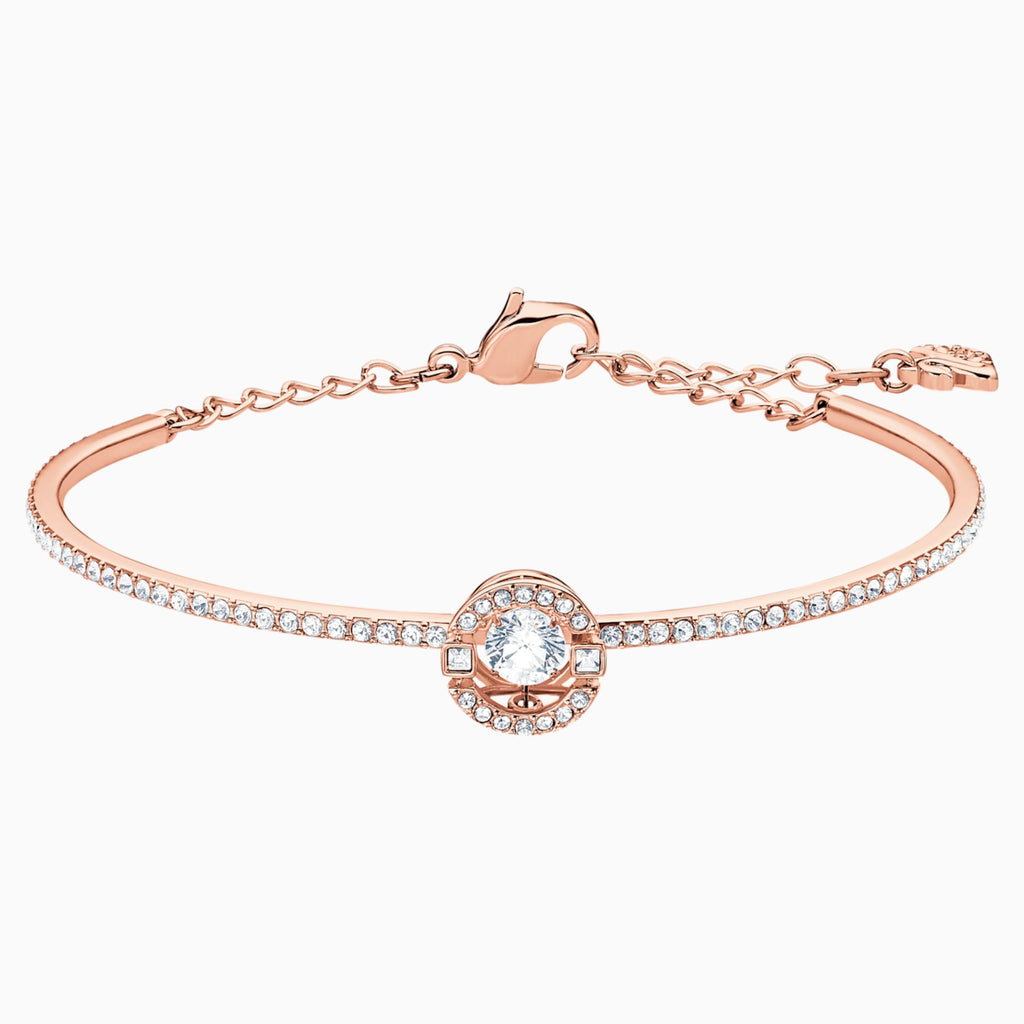 SPARKLING DANCE BANGLE, WHITE, ROSE-GOLD TONE PLATED - Shukha Online Store