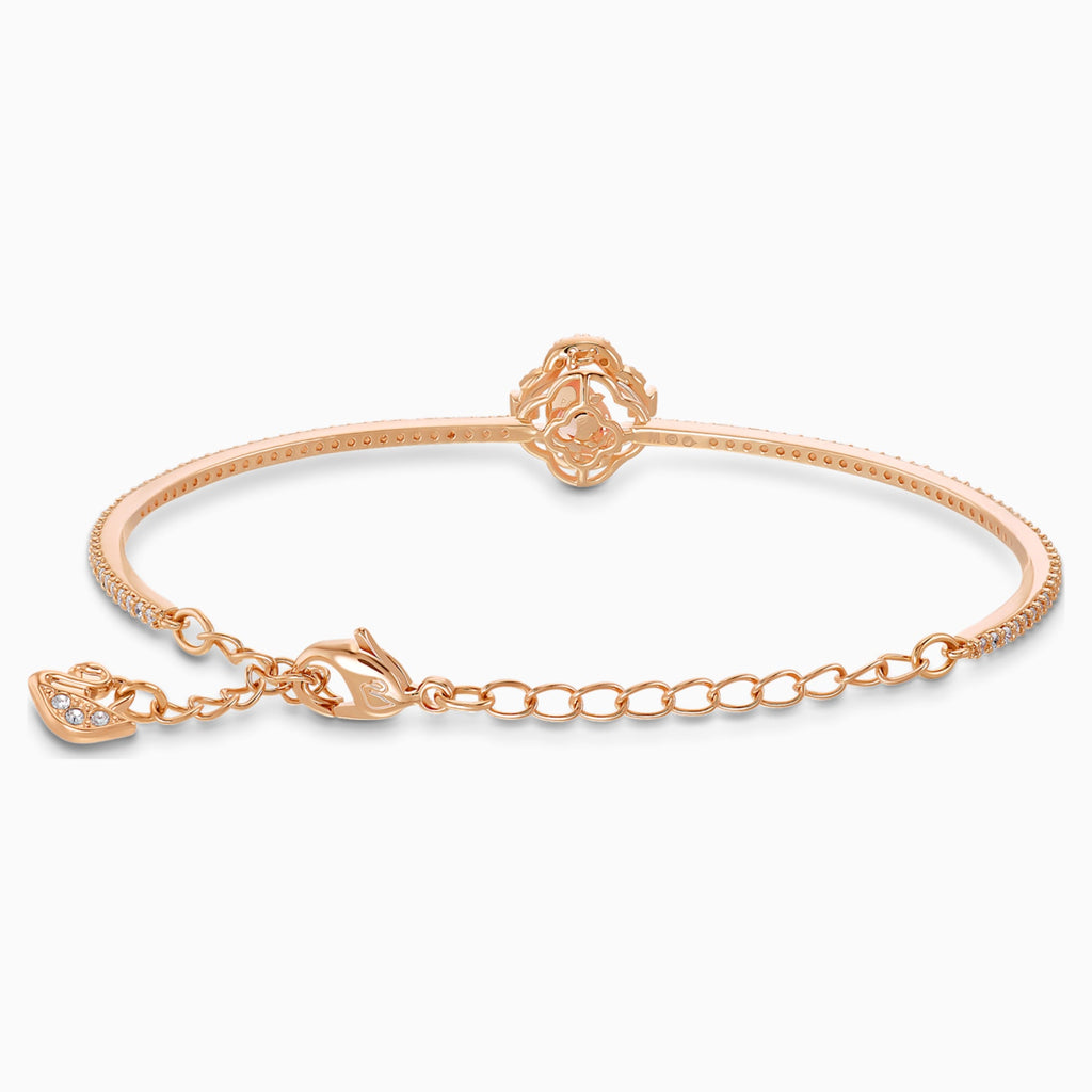 SPARKLING DANCE CLOVER BANGLE, PINK, ROSE-GOLD TONE PLATED - Shukha Online Store