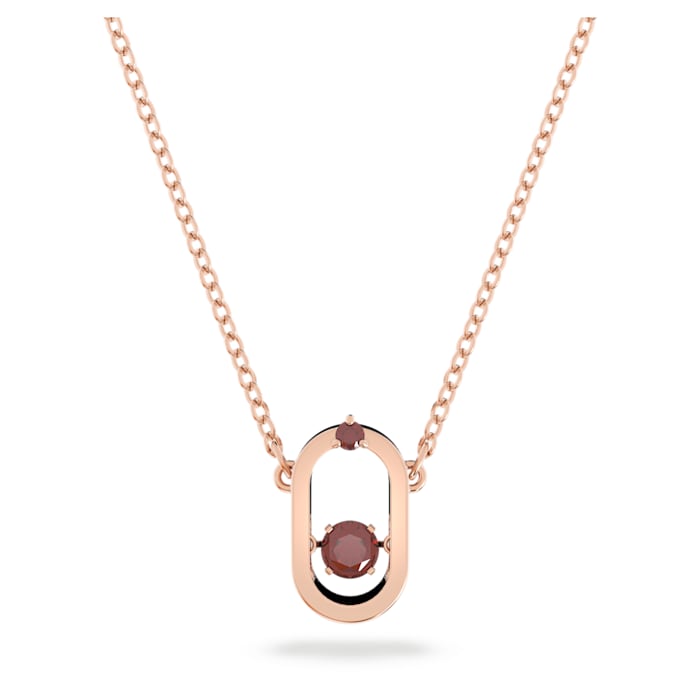 Sparkling Dance Oval necklace Round cut, Red, Rose gold-tone plated - Shukha Online Store