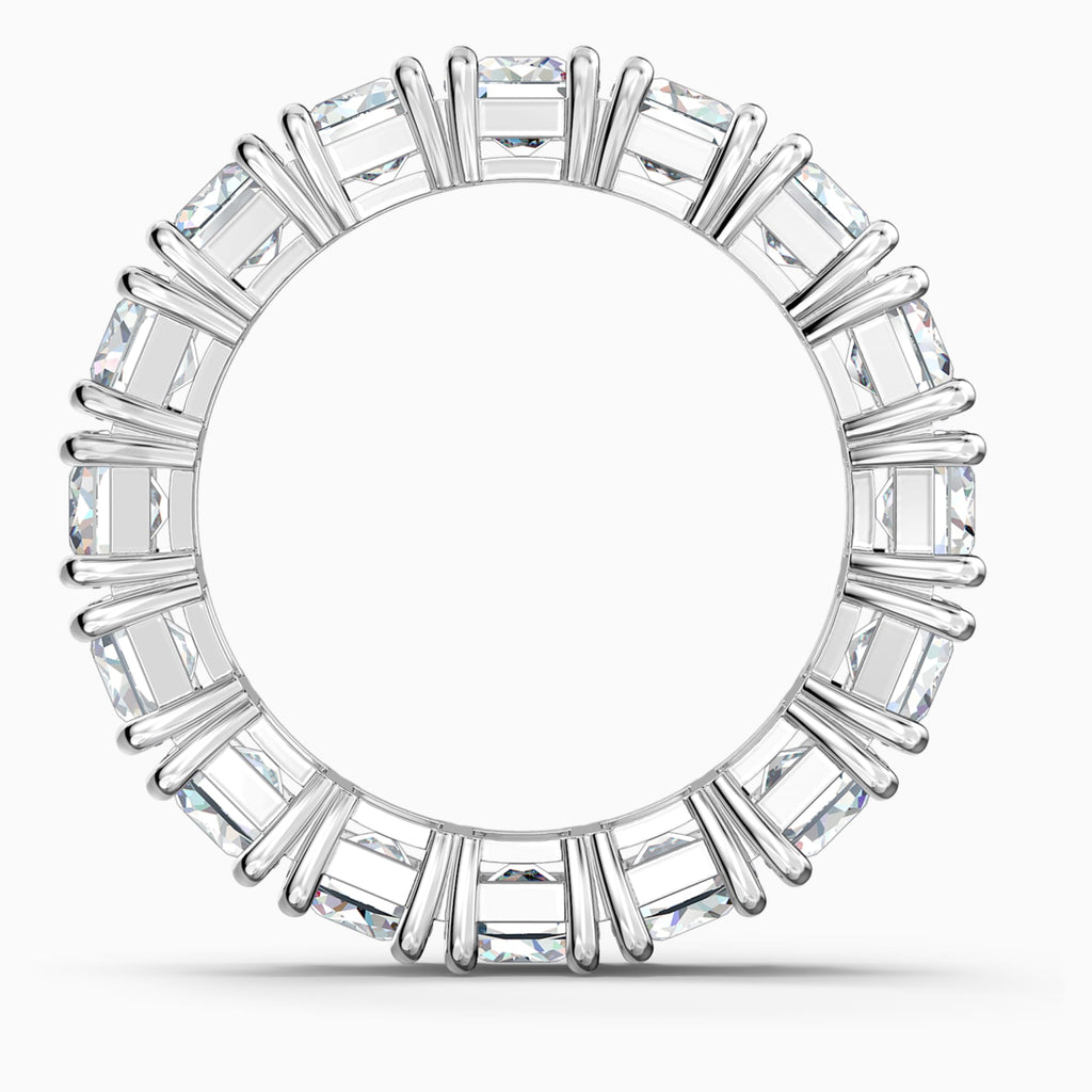 VITTORE WIDE RING, WHITE, RHODIUM PLATED - Shukha Online Store