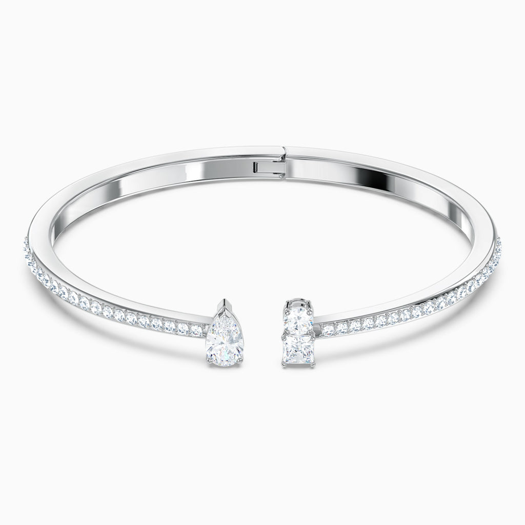 ATTRACT BANGLE, WHITE, RHODIUM PLATED - Shukha Online Store