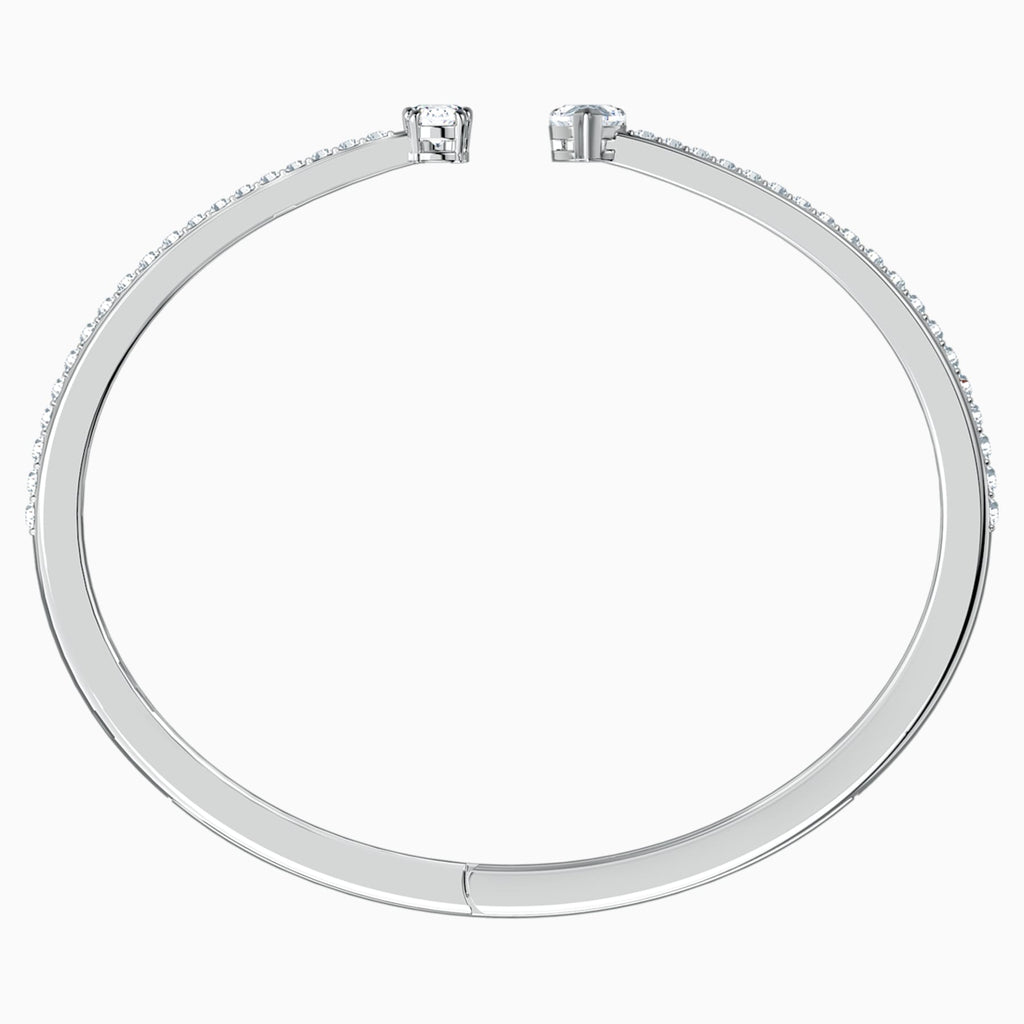 ATTRACT BANGLE, WHITE, RHODIUM PLATED - Shukha Online Store