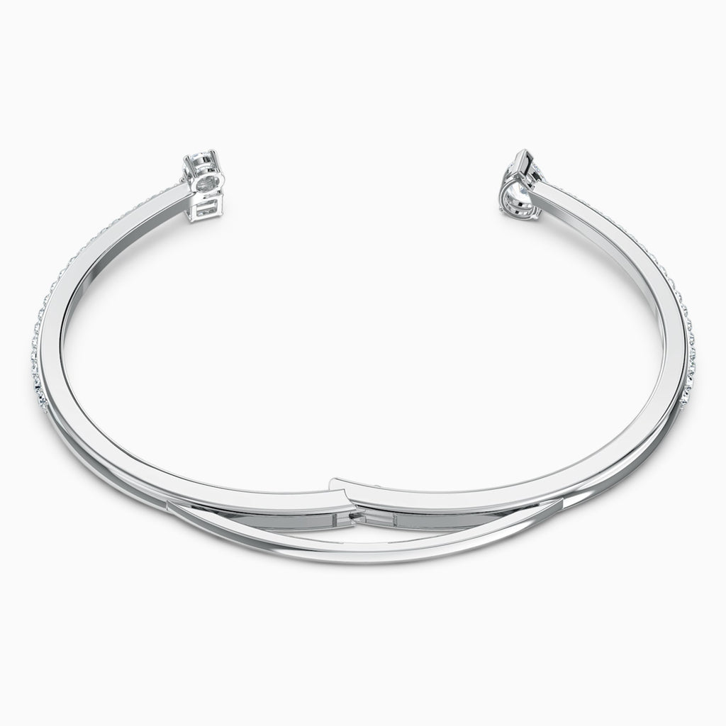ATTRACT BANGLE, WHITE, RHODIUM PLATED - Shukha Online Store