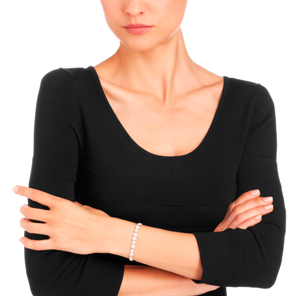 ANGELIC BRACELET, WHITE, RHODIUM PLATED - Shukha Online Store