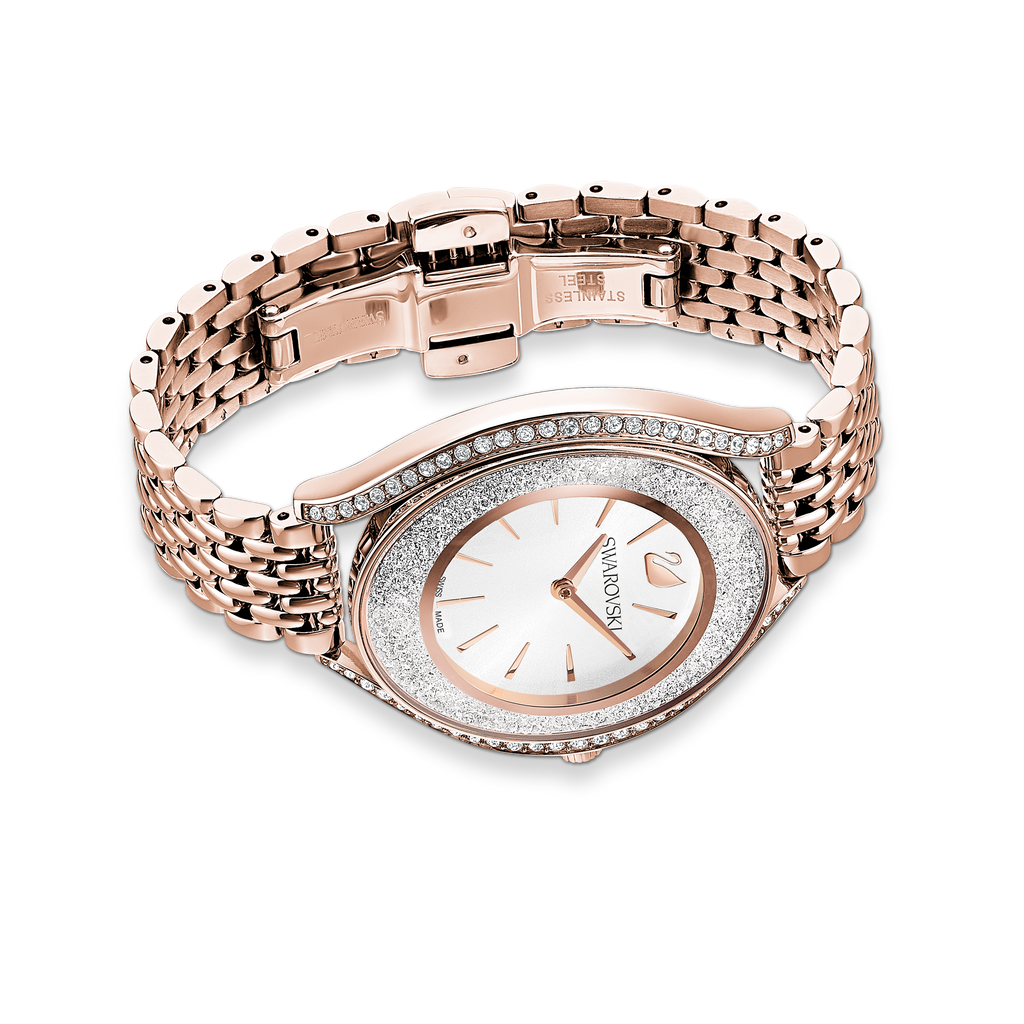 Crystalline Aura watch Metal bracelet, Rose gold tone, Rose-gold tone PVD - Shukha Online Store
