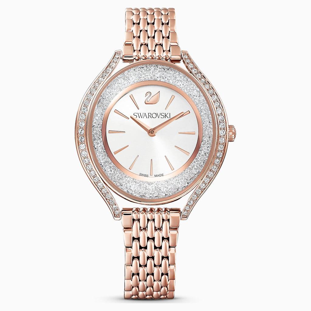 Crystalline Aura watch Metal bracelet, Rose gold tone, Rose-gold tone PVD - Shukha Online Store