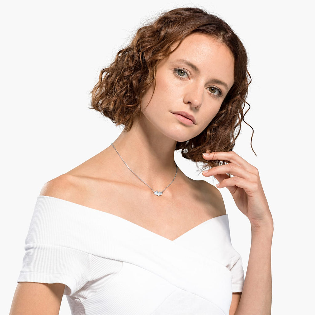 ATTRACT SOUL NECKLACE, WHITE, RHODIUM PLATED - Shukha Online Store