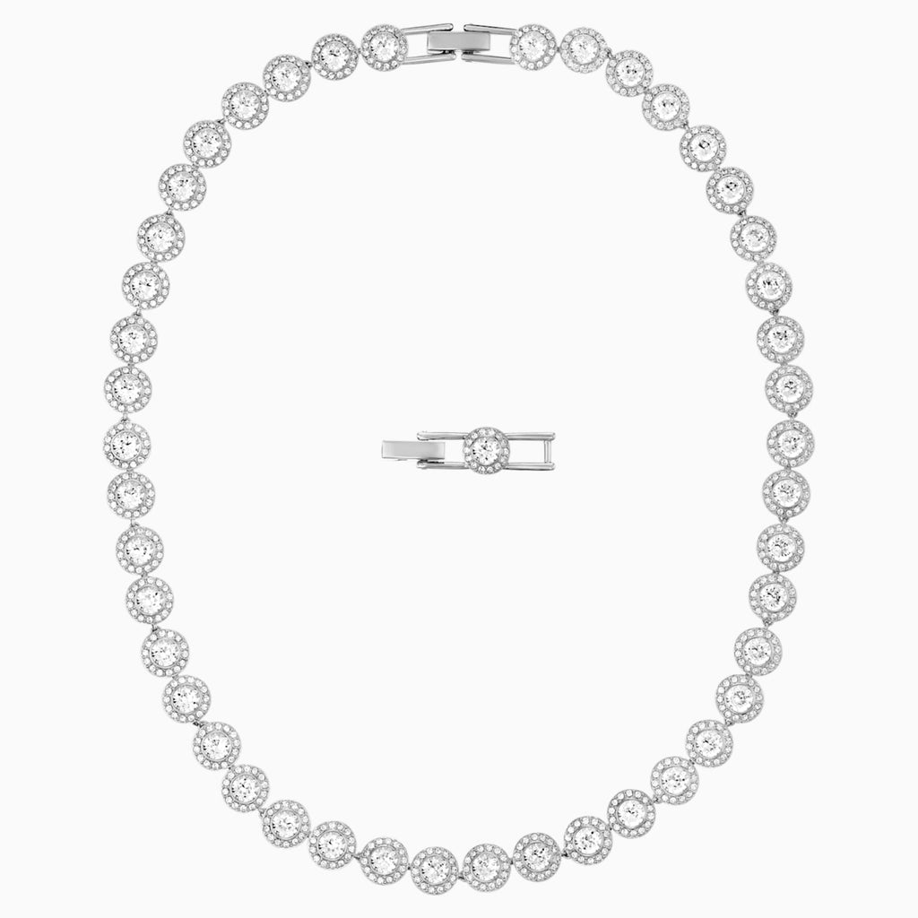 ANGELIC NECKLACE, WHITE, RHODIUM PLATED - Shukha Online Store