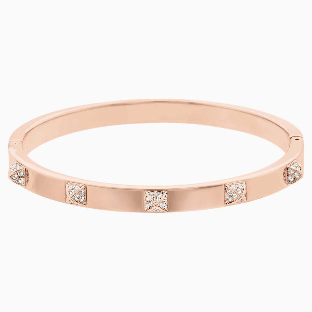 TACTIC BANGLE, WHITE, ROSE-GOLD TONE PLATED - Shukha Online Store