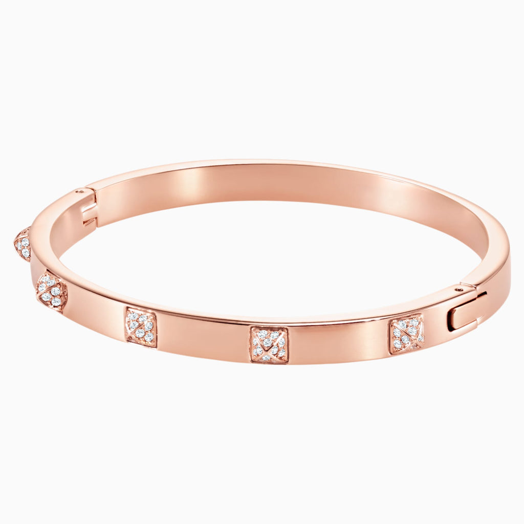 TACTIC BANGLE, WHITE, ROSE-GOLD TONE PLATED - Shukha Online Store