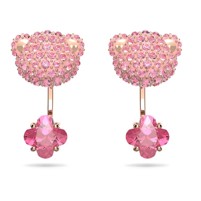 Teddy drop earrings Pink, Rose gold-tone plated - Shukha Online Store