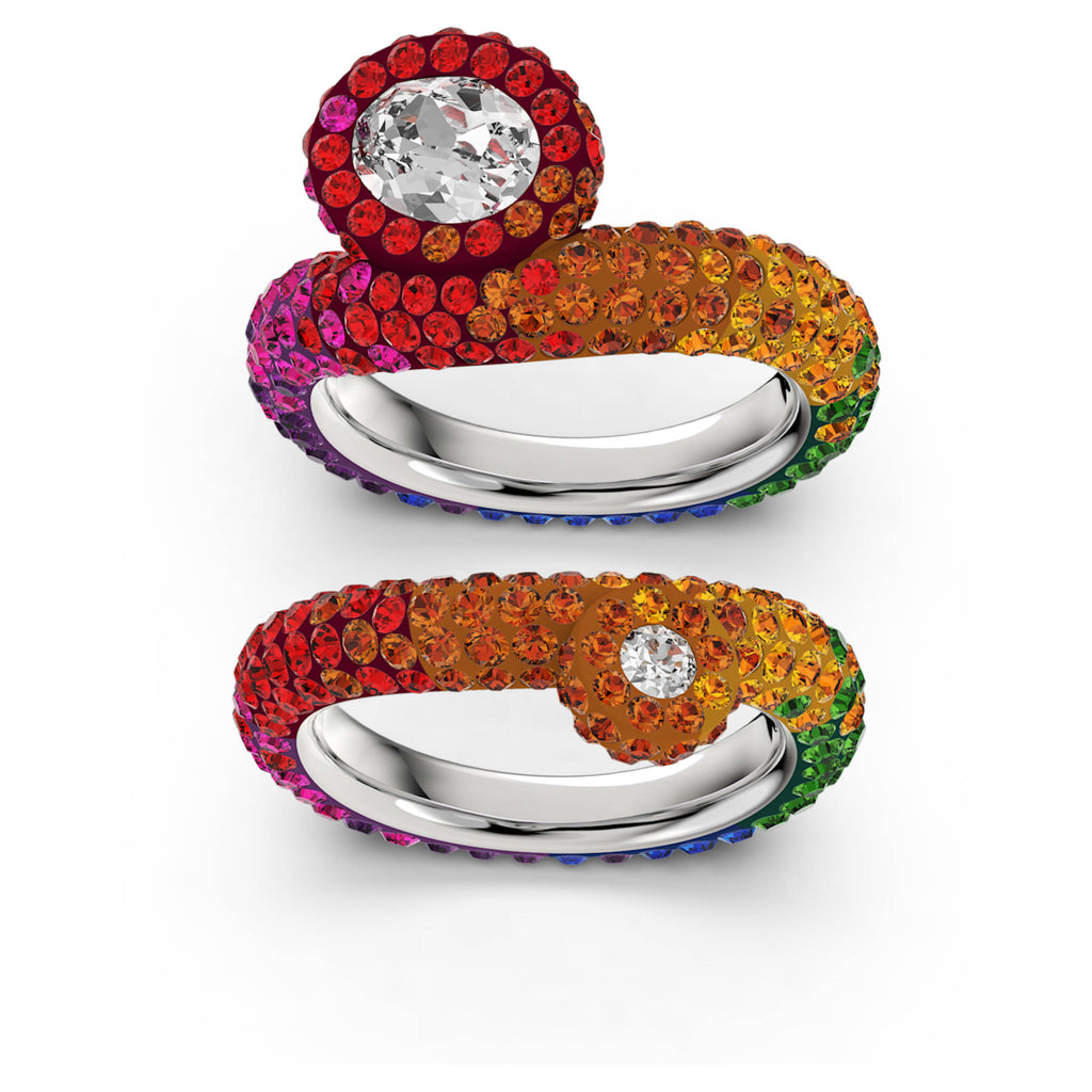 Tigris ring Set, Multicolored, Rhodium plated - Shukha Online Store