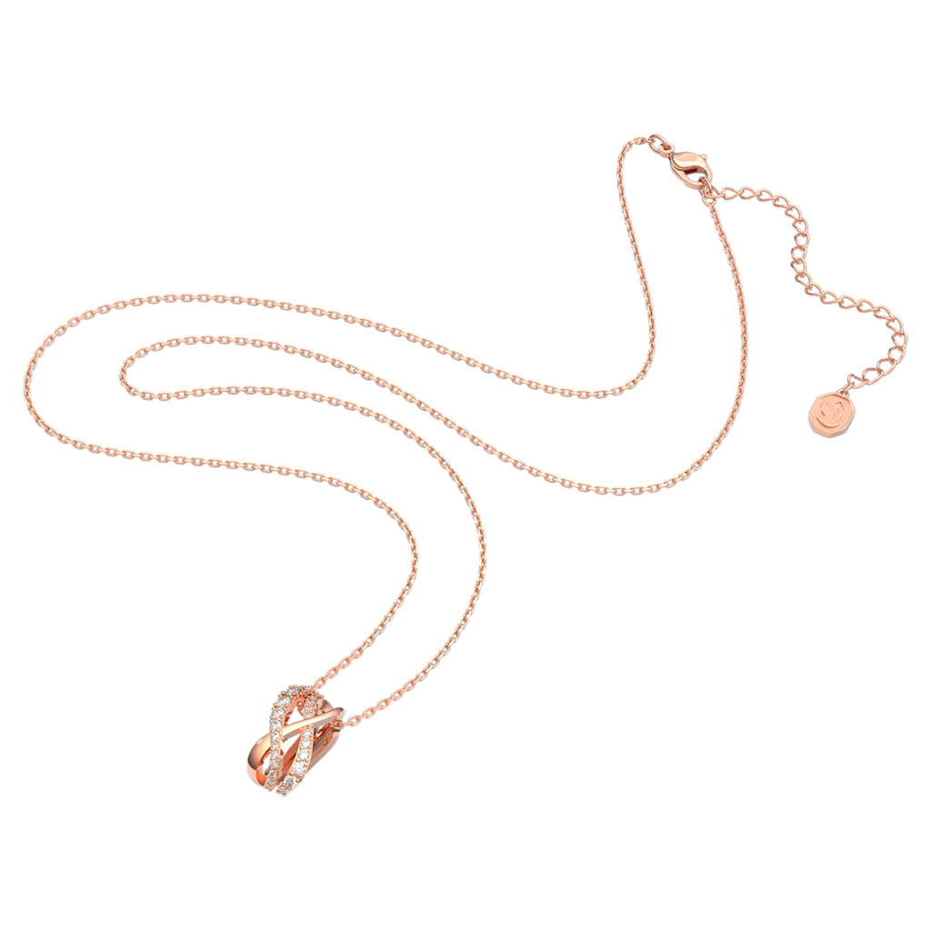 Twist necklace White, Rose gold-tone plated - Shukha Online Store