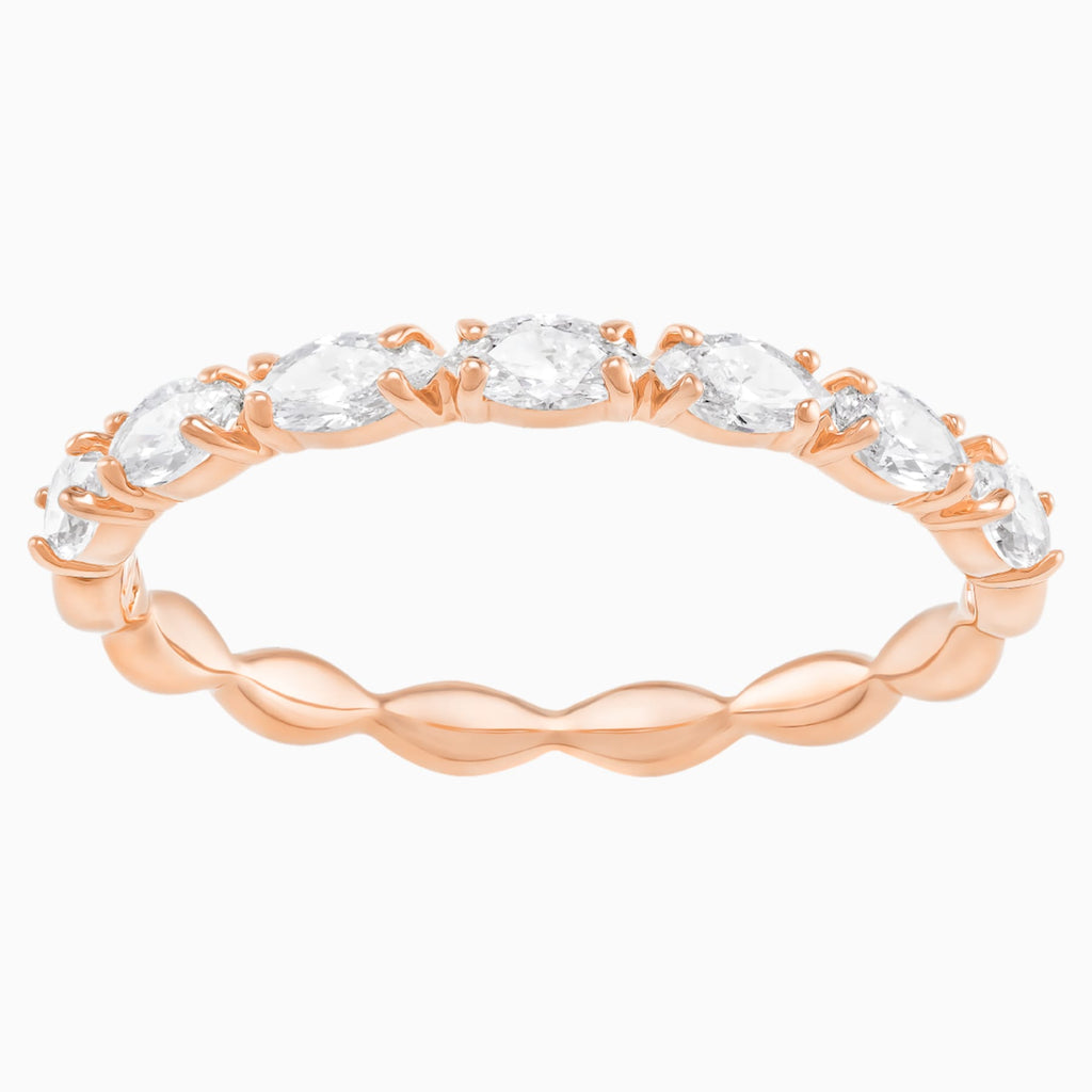 VITTORE MARQUISE RING, WHITE, ROSE-GOLD TONE PLATED - Shukha Online Store