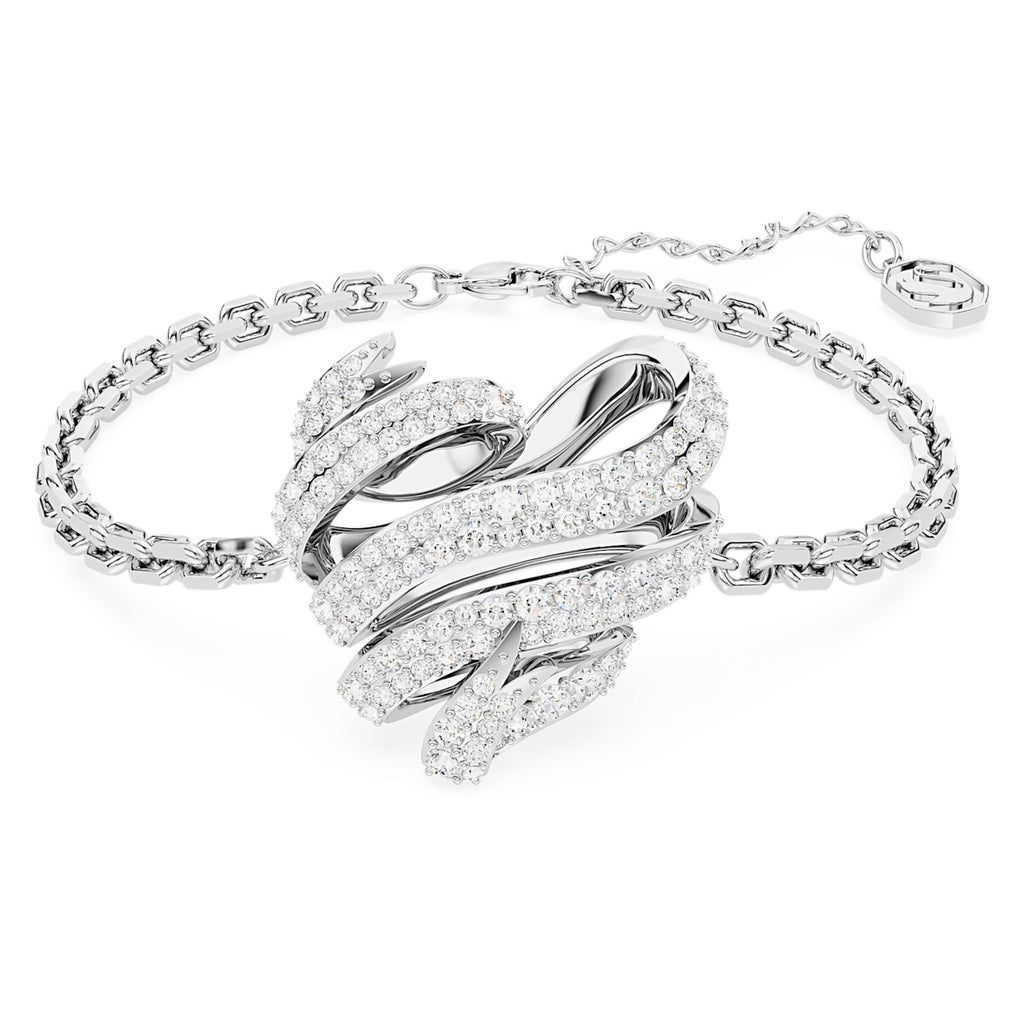 Volta bracelet Heart, White, Rhodium plated - Shukha Online Store