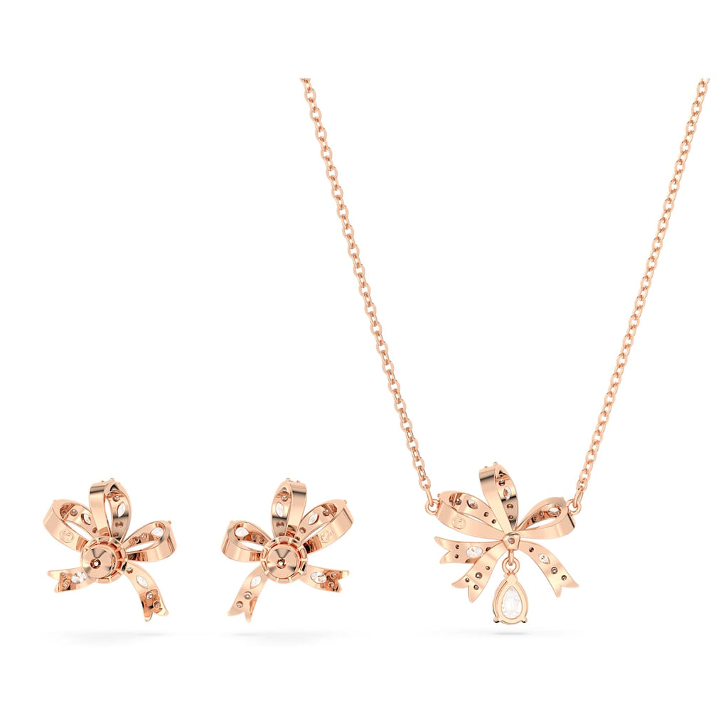 Volta set Bow, White, Rose gold-tone plated - Shukha Online Store