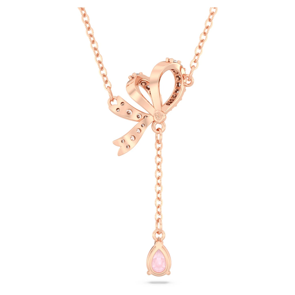 Volta Y pendant Bow, Pink, Rose gold-tone plated - Shukha Online Store