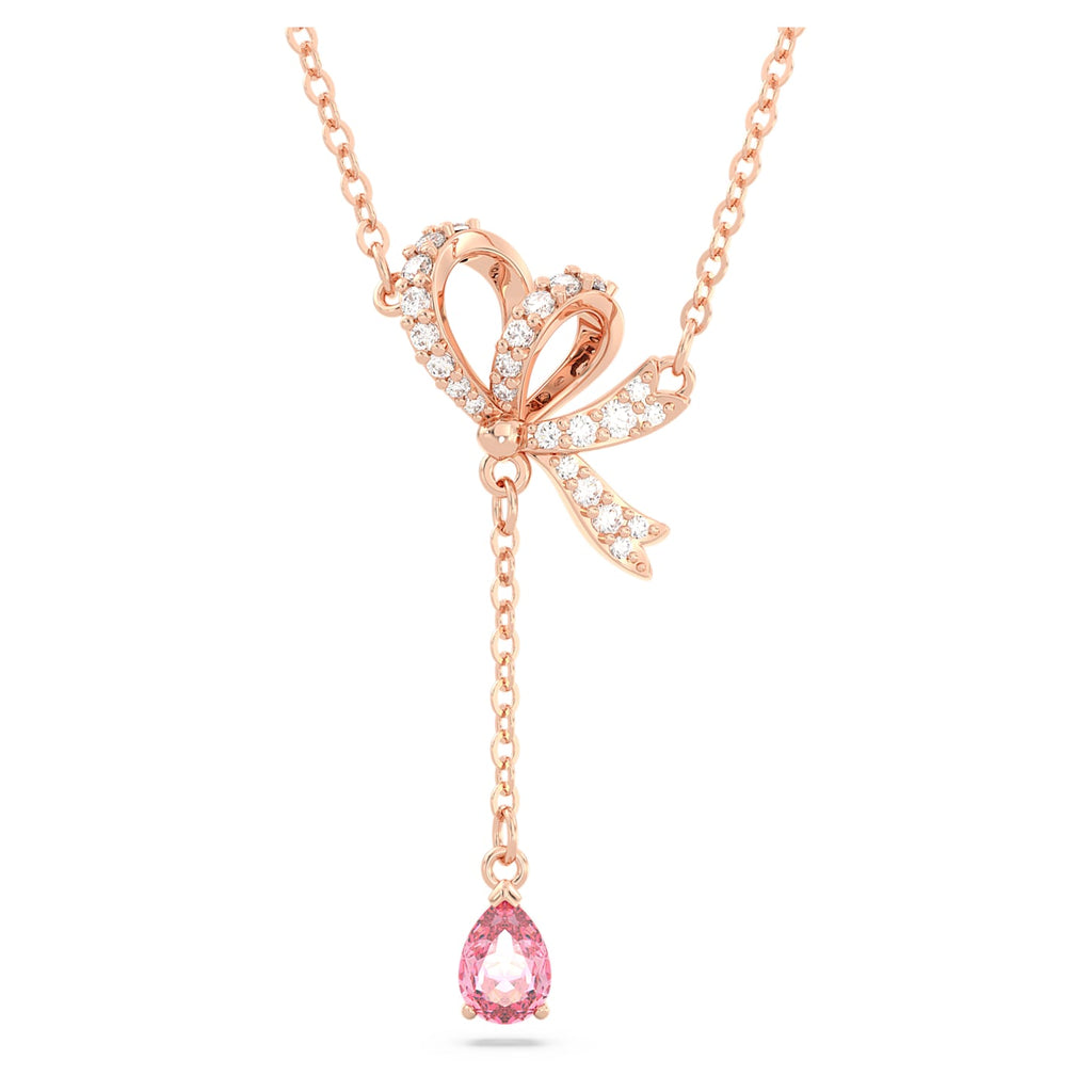 Volta Y pendant Bow, Pink, Rose gold-tone plated - Shukha Online Store