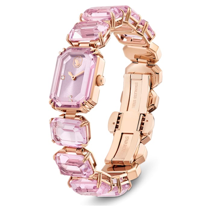 Watch Octagon cut bracelet, Pink, Rose gold-tone finish - Shukha Online Store